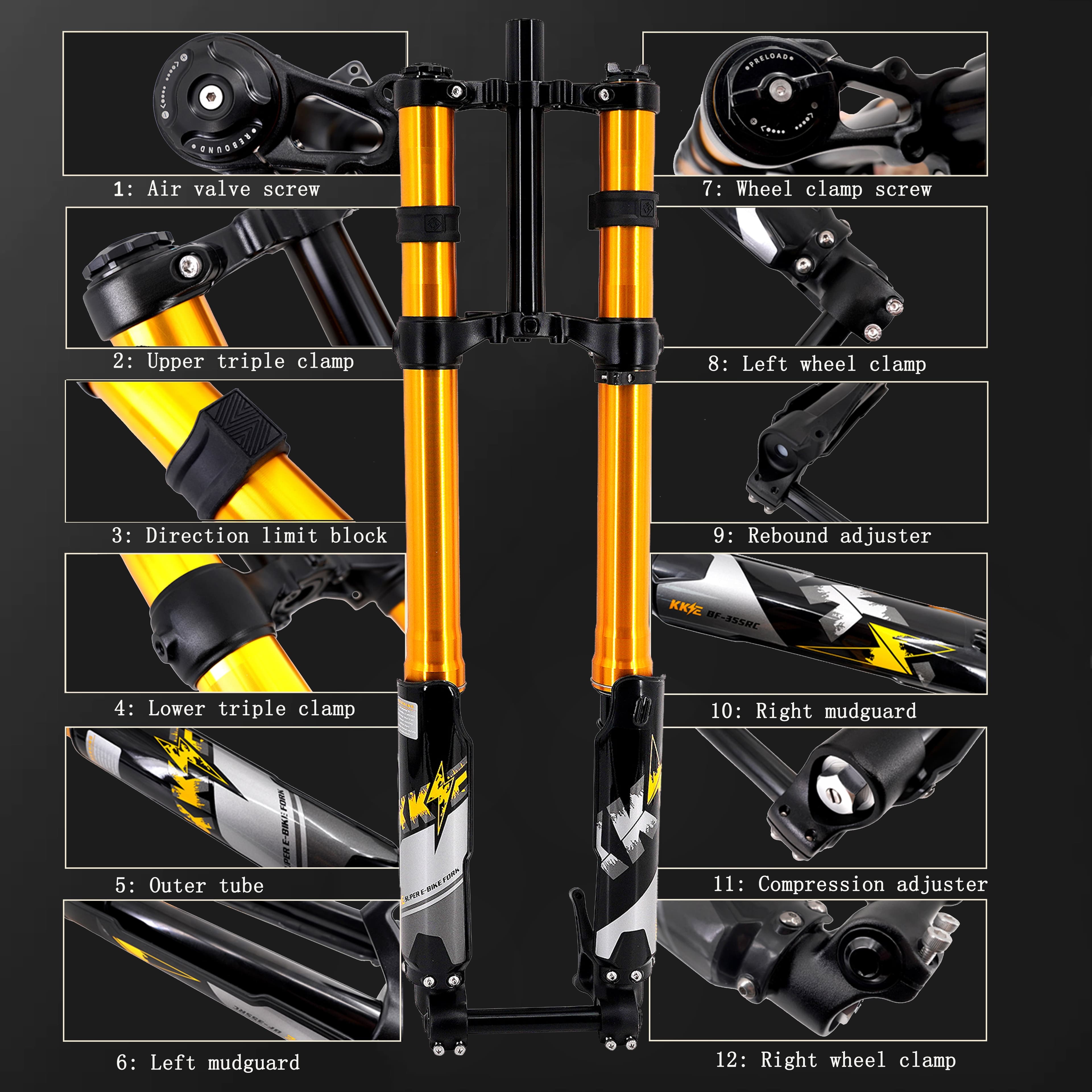 KKE Front Fork Suspension Fit SURRON Light Bee, E-Ride Pro-SS, & more... Thumbnail 2