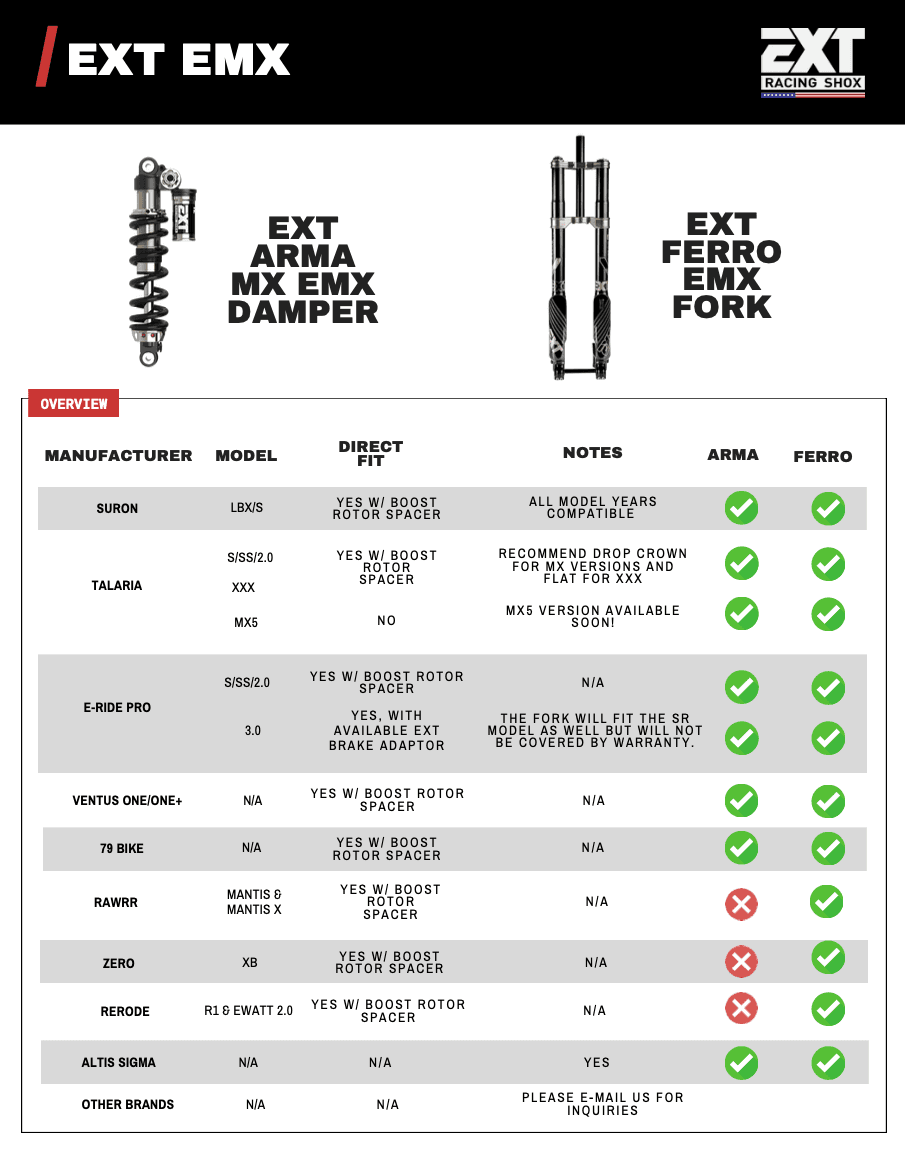EXT Ferro E-MX Fork for Sur-Ron, Talaria, E Ride Pro, etc Thumbnail 4