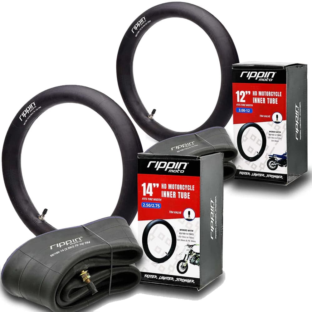 Rippin Moto Heavy-Duty Inner Tubes - 14/12 Front & Rear Combo Pack | for Mini moto & pit bike | By Rippin Moto