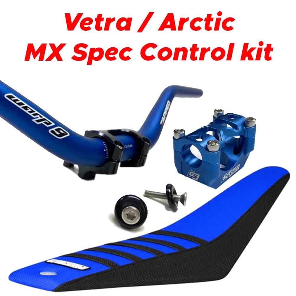MX Spec Control Kit | 1-1/8" Tapped Bars + MX Clamp + Gripper Seat | For Vetra Blazer, Arctic Leopard By Warp 9, GritShift & Enjoy MFG
